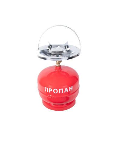 Газовий балон 5л червоний комплект з пальником 21см (1ящ.=4шт.)