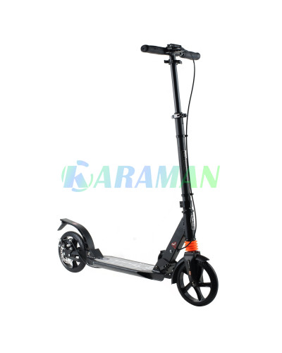 Самокат дитячий Urban Scooter колеса 200мм PU з дисковим гальмом Чорний 10+