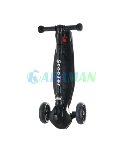 Дитячий самокат Smart Scooter широкі 130мм PU колеса, світяться,Чорний, від 2-10 років