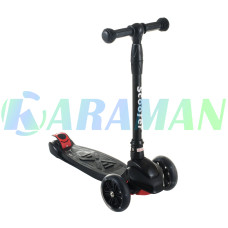 Дитячий самокат Smart Scooter широкі 130мм PU колеса, світяться,Чорний, від 2-10 років