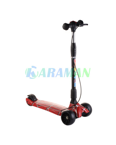 Дитячий самокат  Smart Scooter широкі 130 PU колеса, світяться,ручне гальмо,Павук, від 2-10 років