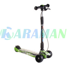 Детский самокат  Smart Scooter,ручной тормоз, со светящимися широкими PU колесами 130мм "Лес" от 2-10 лет
