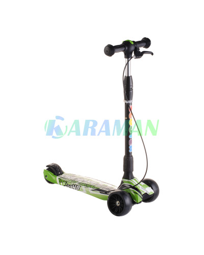 Детский самокат  Smart Scooter,ручной тормоз, со светящимися широкими PU колесами 130мм "Лес" от 2-10 лет