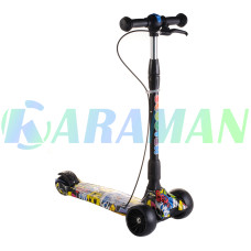 Детский самокат  Smart Scooter,ручной тормоз, со светящимися широкими PU колесами 130мм Хип-Хоп, от 2-10 лет