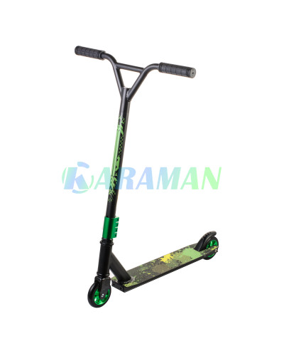 Трюковой самокат Scooter ,колеса 100 мм PU алюминий 6+ Зеленый