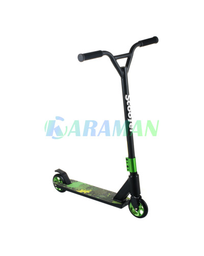 Трюковой самокат Scooter,колеса 110 мм PU алюминий 6+ Зеленый