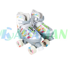 Раздвижные ролики Квады Quad Power + защита ,колеса PU (31-34) Красные