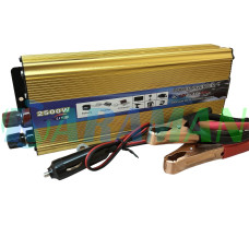 Преобразователь напряжения Power 2500 Вт 12v 220v инвертор 2500w 12в 220в DC to AC