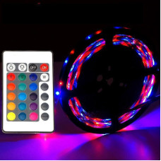 Светодиодная Лента LED 5 м SMD 3528 RGB с пультом и блоком питания гирлянда (1ящ.=100шт.)