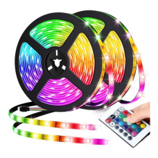 Світлодіодна Стрічка LED 5 м SMD 3528 RGB з пультом та блоком живлення гірлянда (1ящ.=100шт.)