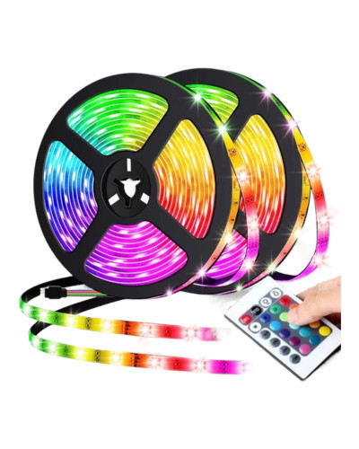 Светодиодная Лента LED 5 м SMD 3528 RGB с пультом и блоком питания гирлянда (1ящ.=100шт.)