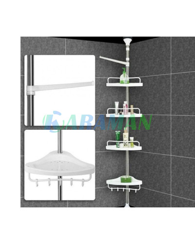 Кутова полиця для ванної кімнати Multi Corner Shelf, металева MA224 (1ящ.=12шт.)