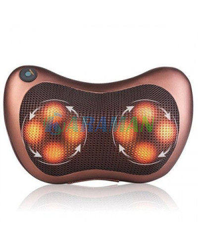 Массажная инфракрасная подушка Massage Pillow / Роликовый массажер для шеи и тела с подогревом (1ящ.=25шт.)