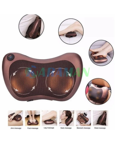 Массажная инфракрасная подушка Massage Pillow / Роликовый массажер для шеи и тела с подогревом (1ящ.=25шт.)