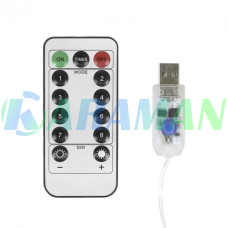 Гірлянда штора - завіса, 3 * 2м, з пультом + USB теплий білий MA741warmwhite (1ящ. = 100шт.)