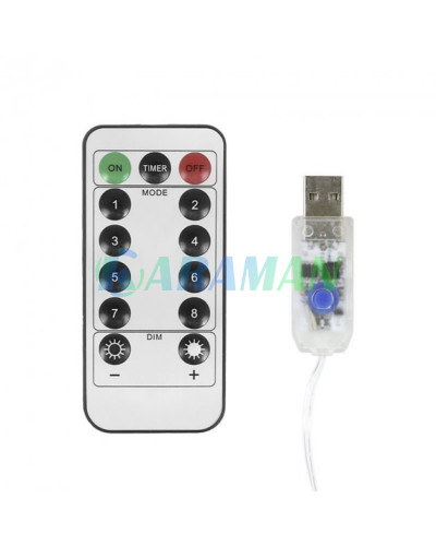 Гірлянда штора - завіса, 3 * 2м, з пультом + USB теплий білий MA741warmwhite (1ящ. = 100шт.)