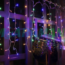 Гірлянда бахрома,прозорий шнур, 3*0,5 м, 120 LED мульті MA142 multi (1ящ.=100шт.)
