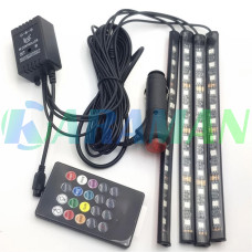 Универсальная светодиодная RGB led подсветка салона с микрофоном для автомобиля MA147