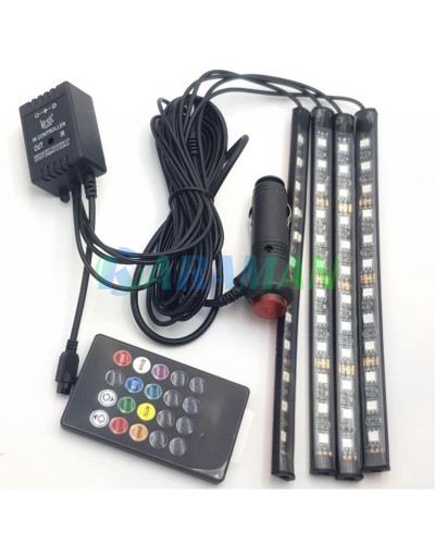 Универсальная светодиодная RGB led подсветка салона с микрофоном для автомобиля MA147