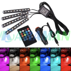 Універсальна світлодіодний RGB led підсвічування салону з мікрофоном для автомобіля MA147