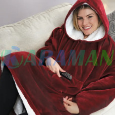 Плед худи Толстовка c Капюшоном и Руковами Красная MA153red (1ящ.=50шт.)