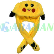 Шапка светящаяся с двигающимися ушами Кролик Pikachu Пикачу