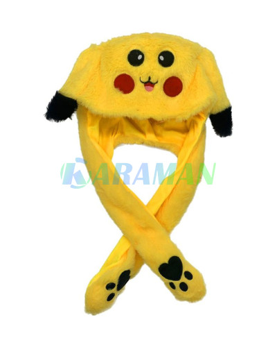 Шапка светящаяся с двигающимися ушами Кролик Pikachu Пикачу