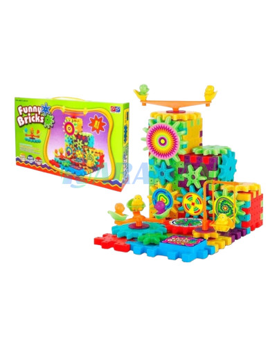 Конструктор Funny Bricks фани брикс на шестерёнках 81 деталь MA169 (1ящ.=48шт.)