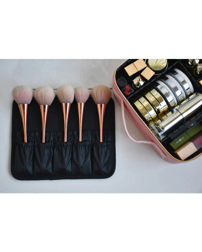 Дорожная косметичка с зеркалом и подсветкой Розовая MA447pink  (1ящ.=20шт.)