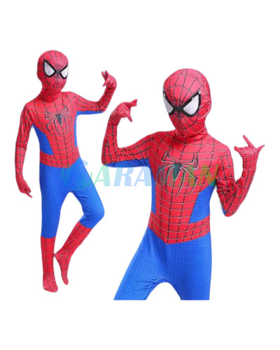 Spider Man Комбинезон + Балаклава Человек Паук Костюм Мен Спайдер (M – 110-120см)  (1ящ. = 80шт.)