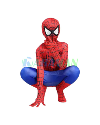 Spider Man Комбинезон + Балаклава Человек Паук Костюм Мен Спайдер (M – 110-120см)  (1ящ. = 80шт.)
