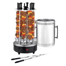 Електрошашличниця вертикальна на 6 шампурів, 1000W, Kebabs Machine / Домашня електрична шашличниця (1ящ.=6шт.) 