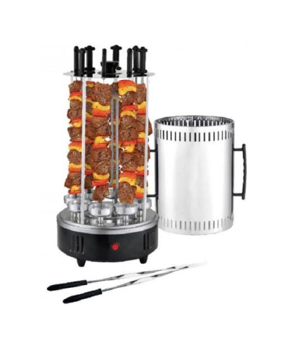 Електрошашличниця вертикальна на 6 шампурів, 1000W, Kebabs Machine / Домашня електрична шашличниця (1ящ.=6шт.) 