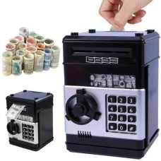 Копилка сейф, детский банкомат с кодовым замком NUMBER BANK Чёрный MA229black (1ящ.=24шт.)