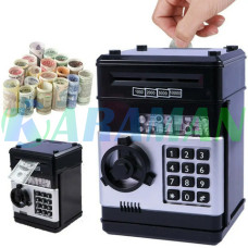 Скарбничка сейф, дитячий банкомат із кодовим замком NUMBER BANK Чорний (1ящ.=24шт.)