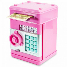 Копилка сейф, детский банкомат с кодовым замком NUMBER BANK Розовый MA229pink (1ящ.=24шт.)