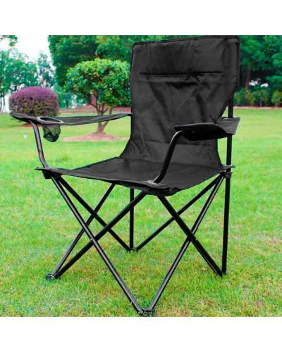 Складное-кресло "Паук" c подлокотником 50X50X80cm Черный A10black (1ящ.=10шт.)