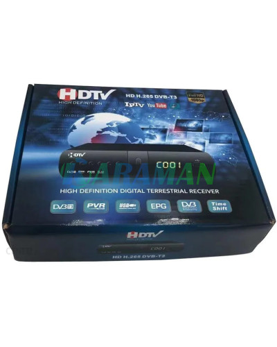 Ефірна цифрова ТБ приставка T2 у металевому корпусі з дислеєм (1ящ.=60шт.)