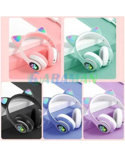 Наушники с кошачьими ушками, подсветкой и микрофоном STN 28
