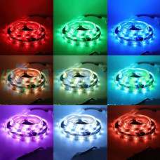 Яскрава та стильна світлодіодна стрічка 5м 5050 RGB - 16 кольорів, IP65, 55 люмен,  від USB 5V з Додатком для телефону (1ящ.=100шт.)