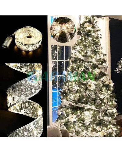 Світлодіодна ялинкова гірлянда у вигляді стрічки 50 Led 5 метрів Christmas Decoration Білий