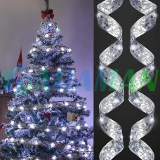 Світлодіодна ялинкова гірлянда у вигляді стрічки 50 Led 5 метрів Christmas Decoration Білий