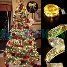 Світлодіодна ялинкова гірлянда у вигляді стрічки 50 Led 5 метрів Christmas Decoration Теплий білий