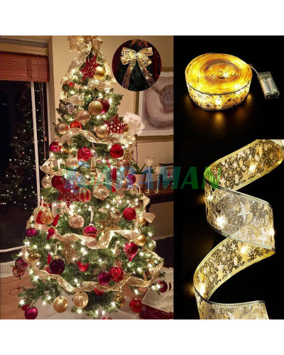 Світлодіодна ялинкова гірлянда у вигляді стрічки 50 Led 5 метрів Christmas Decoration Теплий білий