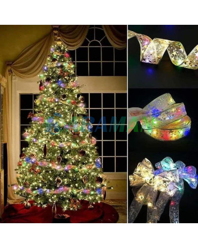 Світлодіодна ялинкова гірлянда у вигляді стрічки 50 Led 5 метрів Christmas Decoration Мульти