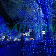Уличная гирлянда 800 LED диодов 50 метров (синий цвет,зеленый провод) 800lblue (1ящ.=24шт.)