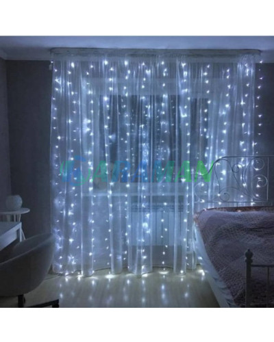 Гірлянда Водоспад 240 Led, 3*2м, холодний білий, перемикач режимів MA422white (1ящ.=50шт.)