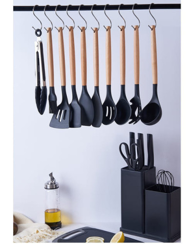  Набір кухонного приладдя 19 предметів Чорний Kitchen Set MA445black  (1ящ.=20шт.)