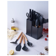 Набор кухонных принадлежностей 19 предметов Черный  Kitchen Set  MA445black (1ящ.=20шт.)