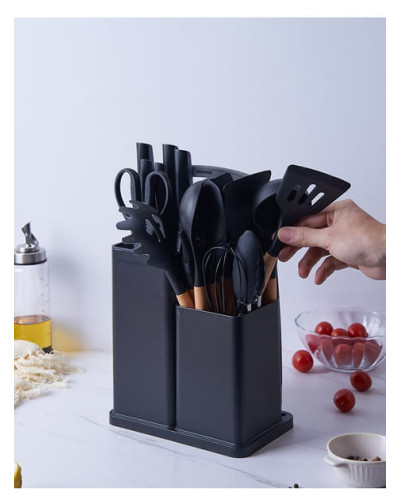  Набір кухонного приладдя 19 предметів Чорний Kitchen Set MA445black  (1ящ.=20шт.)